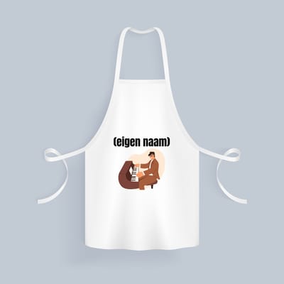 Akyol - piano man met eigen naam Keukenschort - Piano - muziek liefhebbers - iemand die houdt van piano spelen - verjaardag - cadeau - kado - 82 bij 71 cm