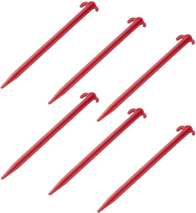 ProPlus Tentharing - 30 cm - ABS Grondpennen - Lichtgewicht - Tentpennen - Tentverankering - voor Tenten - Kunststof - 6 stuks - Rood