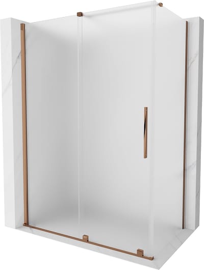 Mexen Velar schuifdouchecabine 130 x 70 , ijs, roze goud - 871-130-070-31-60