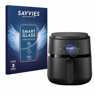 3 Stuks Savvies Screenprotector - geschikt voor Philips Airfryer 2000 Gen 2 4,2L - beschermfolie glas transparant