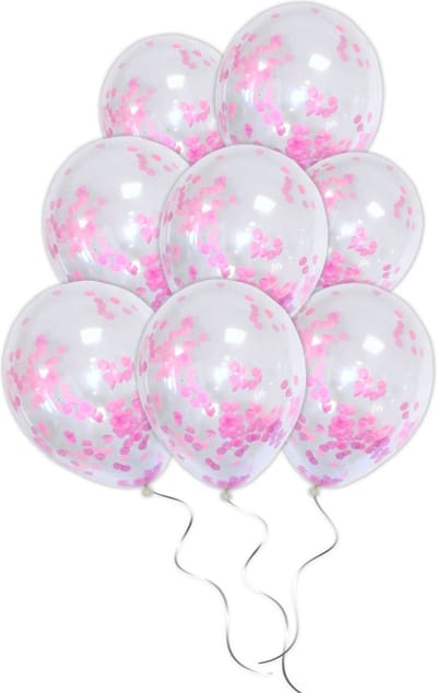 LUQ - Luxe Roze Confetti Helium Ballonnen - 25 stuks - Verjaardag Versiering - Decoratie - Roze Latex Confetti Ballon