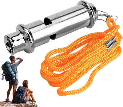 Luide fluit - Scheidsrechtersfluitje Sportfluitje - Sport Coaching Hondentraining - Roestvrij staal - ca. 65 cm - Zilver