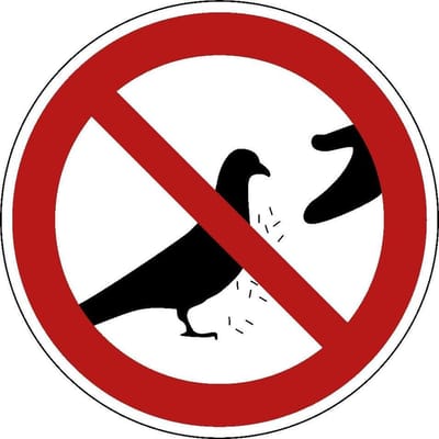 Verboden duiven te voeren bord - kunststof 150 mm