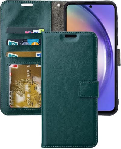 Portemonnee Book Case Hoesje Geschikt voor: Samsung Galaxy A06 - Groen