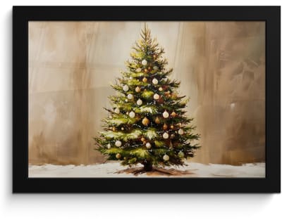 Poster in lijst - Fotolijst 30x20 cm - Posters - Kerst - Sfeer - Groen - Posterlijst zwart - Decoratie - Wanddecoratie woonkamer - Muurdecoratie slaapkamer - Kerstversiering - Kerstdecoratie voor binnen - Kerstmis