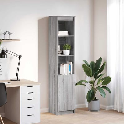 vidaXL - Hoge - kast - 37,5x35x180 - cm - spaanplaat - grijs - sonoma