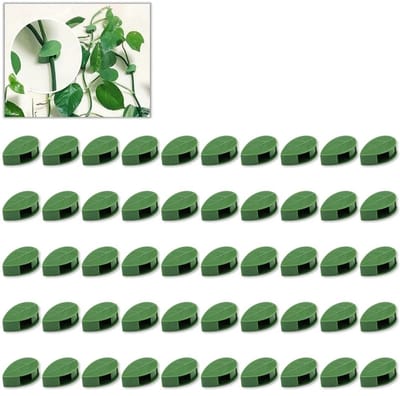 WiseGoods Premium 50 Planten Clips Set - Wandhouder Voor Klimplanten - Onzichtbare Plantensteun - Binnen & Buiten - Groen
