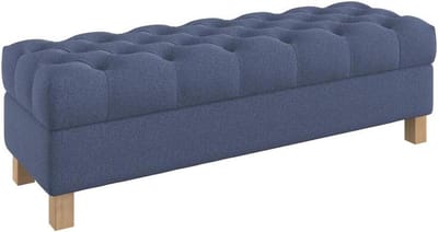Opbergbank - Voetenbank - Extra Opbergruimte - Waterafstotende stof - 140 cm breed - Blauw