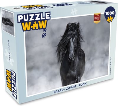 Puzzel Paard - Zwart - Rook - Legpuzzel - Puzzel 1000 stukjes volwassenen