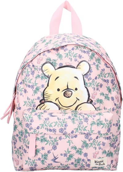 Disney Winnie the Pooh - Kinderrugzak - School Rugzak - Roze - Pastel - Bloemrijk Patroon (31 x 22 x 9 cm)