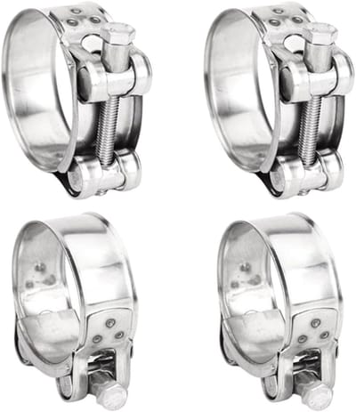 Verstelbare RVS Slangklemmen 44-47 mm - 4 Stuks - Voor Slangen, Buizen en Uitlaten - Duurzaam en Roestvrij