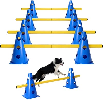 8-delige Agility Set voor Honden - Cavaletti Obstakels, Hordels en Trainingsaccessoires voor Hondentraining en Hobby Horsing