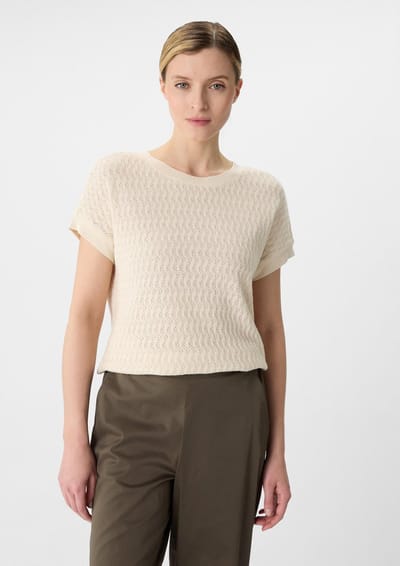 T-shirt gestructureerd met een casual pasvorm dames COMMA