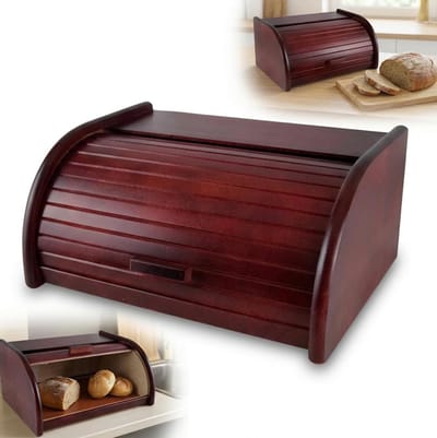 Broodtrommel Houten - Broodbak - Brood Bewaren - Grote Mahonie - 40x29x18 cm - Mahonie