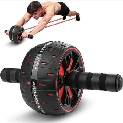 Buikroller Wiel - Core Trainer - Buikspier Training - Stille Werking - 600 Pond Max Gewicht - Zwart