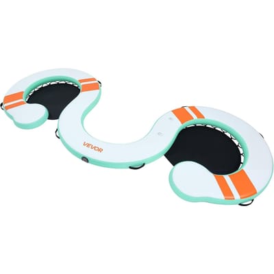 Ponton flottant gonflable, Plateforme de ponton gonflable 4,57 x 1,83 M, Tapis d'eau et d'air antidérapant avec sac de transport portable et échelle amovible, Flottant
