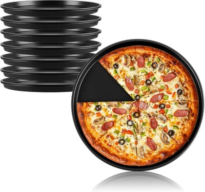 Ronde Pizza- en Taartplaat van 28 cm van Roestvrij Staal met Anti-aanbaklaag voor Perfecte Pizza's en Taarten