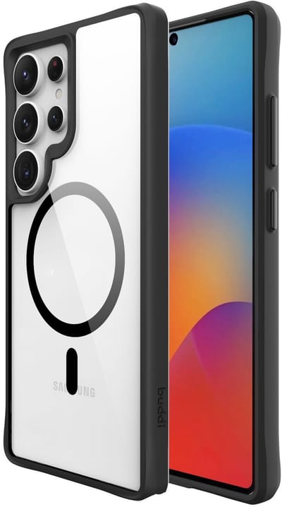 Buddi Hybrid - Hoesje Geschikt voor Samsung Galaxy S25 Ultra - Compatibel met MagSafe - Back Cover met Magneet - Magnetische Beschermhoes - Transparant Zwart