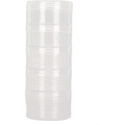 Transparante Horlogeonderdelen Opbergdoos 5 Laags Horloge Uurwerk Houder Container voor Schroef Component 1.9 white