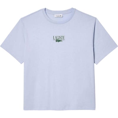 Lacoste Dames/Dames Bedrukt Katoen Relaxed Fit T-shirt (Blauw)