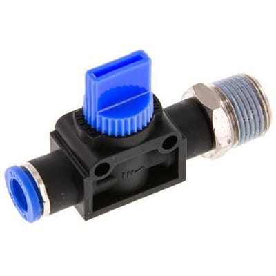 8 mm - R3/8'' Kunststof/Messing 3/2-Weg Handafsluiter Ontluchting aan Draadzijde