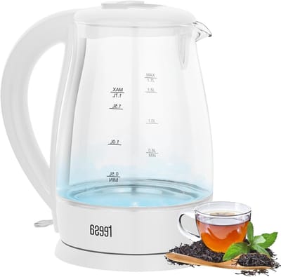 Glazen Waterkoker - Draadloze Ketel - Snel Water Koken - Automatische Uitschakeling - 1.7 Liter - Wit