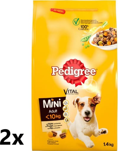 Pedigree - Droogvoer - Adult Mini - Kip - 2x1,4kg