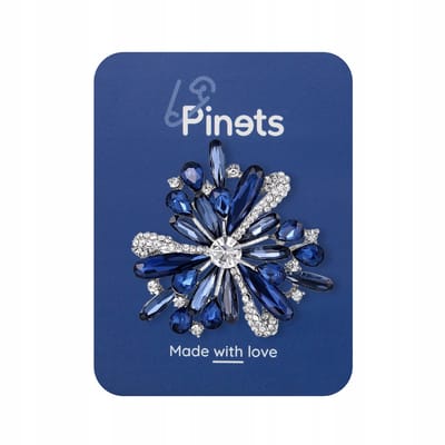 PINETS Blauwe Zirkonia Bloembroche