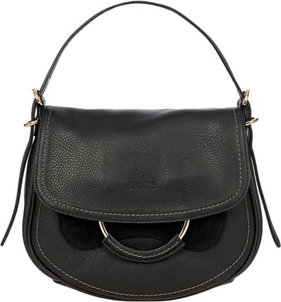 BRIC'S Leren Schoudertas Gondola Stella Bag Black Zwart