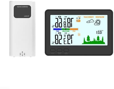 Draadloze Weerstation - Binnen Buiten Meter - Klimaat Monitoren - LCD Kleurenscherm - 100m Bereik - Zwart
