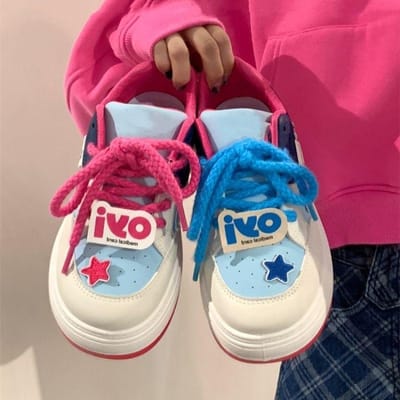Chaussures montantes à semelles épaisses pour enfants, nouvelles chaussures de printemps, tendance Ins, polyvalentes, étudiantes, décontractées, petites chaussures blanches 40 blue