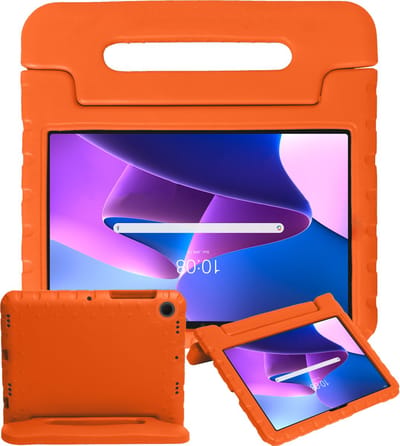 Hoesje - Geschikt voor Lenovo Tab M10 Plus (3e / 3rd Generatie) - Kinderhoes Shockproof Bumper - Kidsproof Case - Tablethoes - Kinder Hoes Cover - Oranje