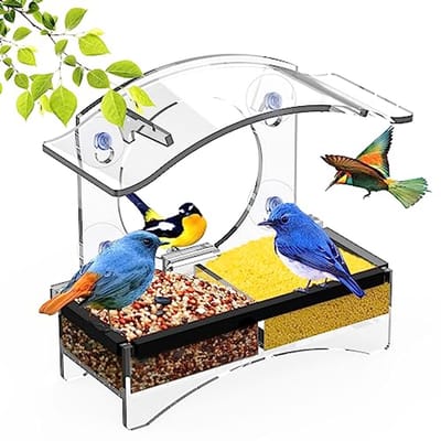 Vogelvoederhuis voor buiten - Transparant vogelhuisje met sterke zuignappen voor optimaal kijkplezier