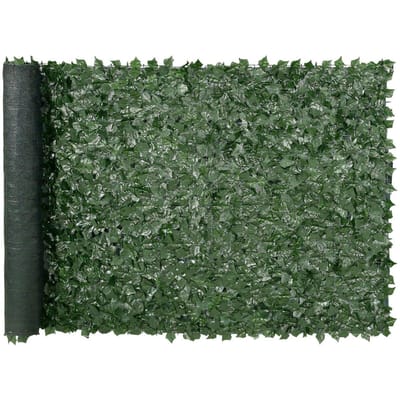Klimop Privacy Schutting, 1,5 x 3m Kunstmatige Groene Wand Scherm, Groen Klimop Schutting met Gaas Achterkant en Versterkte Verbinding, Nep Hekken Klimop Blad