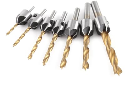 Dailygoods - Countersink Boorset - Houtbewerking - 3-10mm - Chamfer Boor - Voor Hout en Kunststof - 7 Stuks