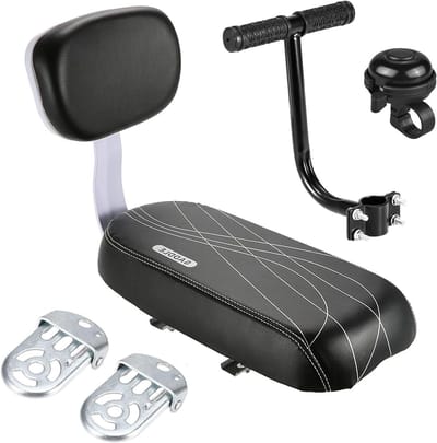 Kinderfiets Zitje - Fietsdrager Set - Kinderen Vervoeren - Inclusief Bel - Tot 45 kg - Zwart/Wit