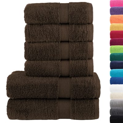 vidaXL - 6-delige - Handdoekenset - SOLUND - 600 - g/m² - bruin