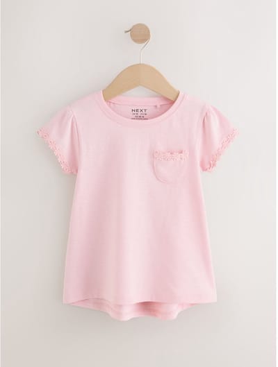 Next - Meisjes - T-shirt met zakje met madeliefjesprint - Roze