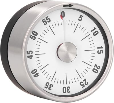 Timer - Roestvrij Staal - Visuele Timer - Mechanische Timer - Leerklok Rond - RVS - Hoogwaardige Leerklok voor Kinderen - Timer Kind - Aftelklok - Leerklokken - Kookwekker Analoog- Educatief Speelgoed - Thuisonderwijs