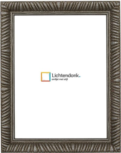 Fotolijst Verouderd Zilver - Barok - Fotomaat 10x15 - Ontspiegeld Glas - Art.nr. 215-629