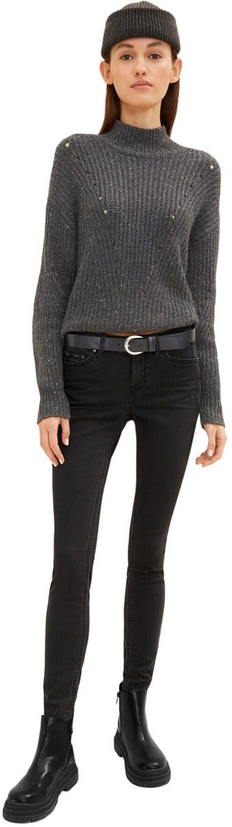 Tom Tailor Denim - TTCARRIE leren riem met afgeronde gesp - Maat 75 - navy uni
