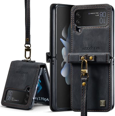Luxe Flip Case met Polskoord voor Samsung Galaxy Z Flip 6 / 7 FE _ Zwart