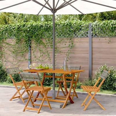 Tuinstoelen Set - Buitenstoelen - Ontspannen Buiten - Inklapbaar Design - 4 Stuks - Grijs
