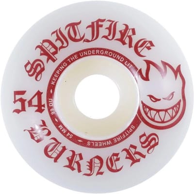 Skateboard Wielen - Burners Set - Straat Skateboarding - Nieuwe Urethaan Formule - 54mm 99A - Wit Rood