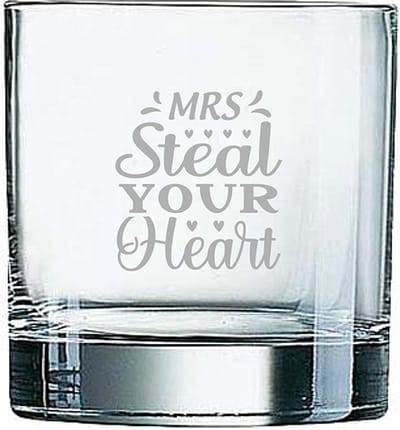 Gegraveerde Whiskeyglas 38cl Mrs. Steal your heart