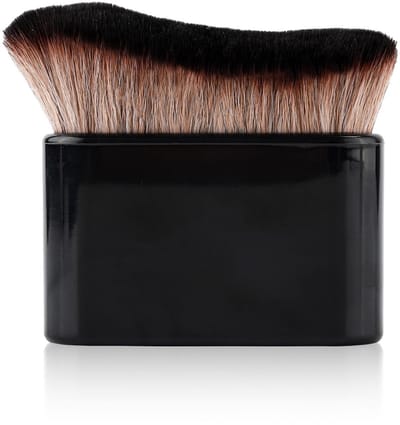 JHUBERS - Zelfborstel Kabuki Foundation - Make-up Borstel - Zwart-Bruin - Perfect voor Gezichtsmeer - Synthetische Borstelharen - Ideaal voor Zelfb...