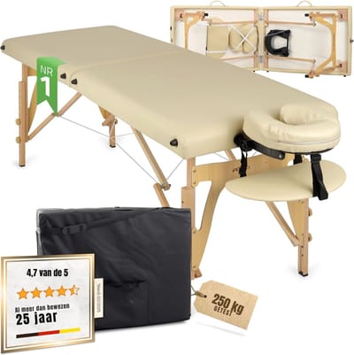 RWB® Massagetafel Inklapbaar - Massagetafel - Massage Tafel Inklapbaar - Beige - 165cm x 60cm x 84cm