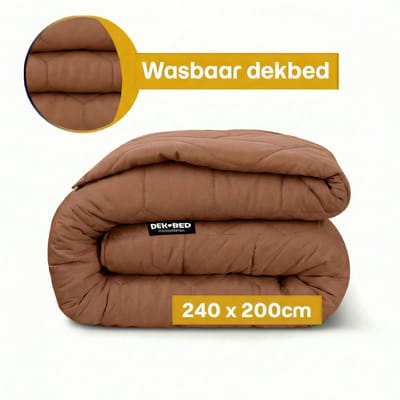 Dekbed-Discounter - EazySleep Dekbed Zonder Overtrek 240 x 200 cm - Inclusief 2 kussenslopen - Wasbaar op 40 graden - All season dekbed - Mocha Mousse