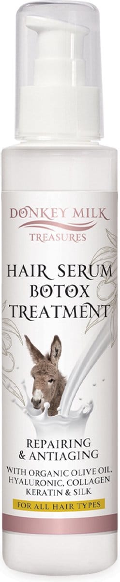 Donkey Milk Treasures Hair Serum Botox Treatment – Luxe Herstel & Anti-Aging Haarserum met Ezelsmelk, Hyaluronzuur & Keratine (100ml)