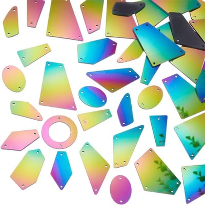 40 Stuks Irreguliere Acryl Spiegels met Rhinestones voor Kostuum, Avondjurken en Bruiloft Decoratie